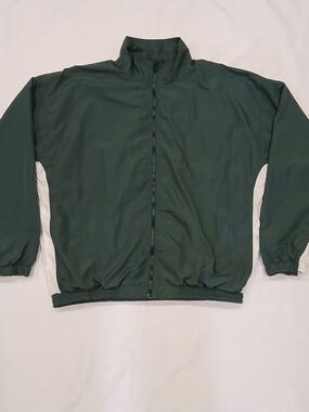 Vtg Tonix Nologo Windbreaker Sz L Forest Green/White Y2K Streetwear Athletic EUC